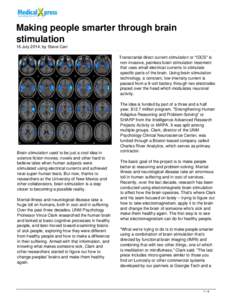 Making people smarter through brain stimulation