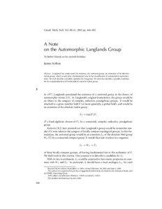 Representation theory of Lie groups / Conjectures / Class field theory / Number theory / Local Langlands conjectures / Langlands program / Representation theory / Langlands dual / Tempered representation / Abstract algebra / Algebra / Automorphic forms