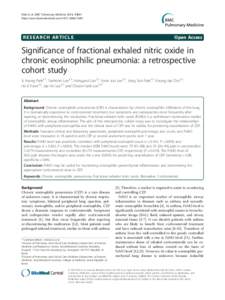 Significance of fractional exhaled nitric oxide in chronic eosinophilic pneumonia: a retrospective cohort study