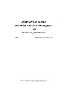 Abstracts of papers, presented at the STAR Session 1998