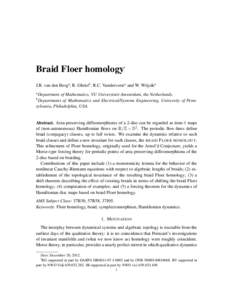 Braid Floer homology  1