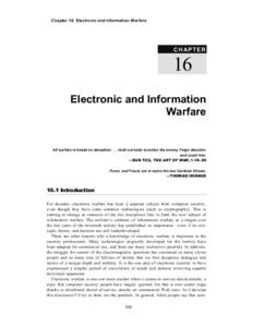 Chapter 16: Electronic and Information Warfare  C H A P TE R 16 Electronic and Information
