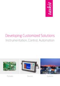 Developing Customized Solutions Instrumentation, Control, Automation Modules  Devices