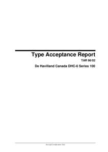 Type Acceptance Report - De Havilland Canada DHC-6 Series 100