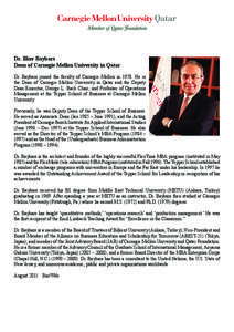 Dr. Ilker Baybars Dean of Carnegie Mellon University in Qatar Dr. Baybars joined the faculty of Carnegie Mellon in[removed]He is the Dean of Carnegie Mellon University in Qatar and the Deputy Dean Emeritus; George L. Bach 