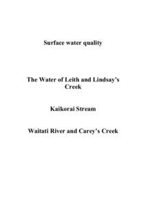 Microsoft Word - Water of Leith, Kaikorai, Waitati and Careys Creek.doc