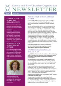 Genetic and Rare Disorders Organisation  NEWSLETTERGENETIC AND RARE