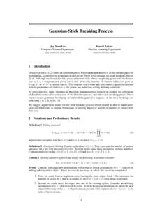 Gaussian-Stick Breaking Process  Manzil Zaheer Machine Learning Department 