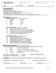 Oil Descriptor Form  Page Date: M_____ /D_____ /Y_____