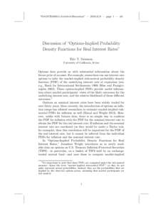 “SA-IJCB160011-Article-3-Discussion” —  — page 1 — #1  Discussion of “Options-Implied Probability Density Functions for Real Interest Rates”  
