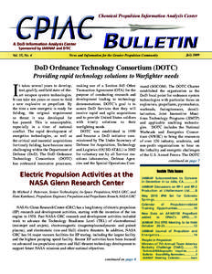 A DoD Information Analysis Center Sponsored by JANNAF and DTIC Vol. 35, No. 4 July 2009