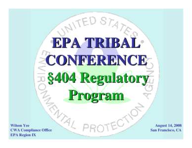 EPA Tribal Conference §404 Regulatory Program