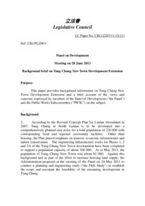 立法會 Legislative Council LC Paper No. CB[removed]) Ref: CB1/PL/DEV  Panel on Development
