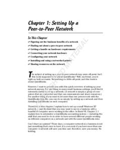 Chapter 1: Setting Up a Peer-to-Peer Network AL  In This Chapter
