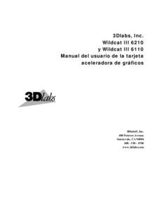 3Dlabs, Inc. Wildcat III 6210 y Wildcat III 6110 Manual del usuario de la tarjeta aceleradora de gráficos