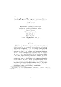 A simple proof for open cups and caps ˇ y Jakub Cern´ Department of Applied Mathematics and Institute for Theoretical Computer Science Charles University