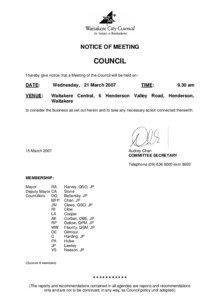 Council 21 March 2007 Agenda