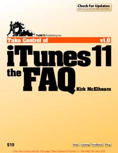 Take Control of iTunes 11: The FAQ (1.0)
