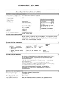 MATERIAL SAFETY DATA SHEET  Barium Diphenylamine- Sulfonate 0.1% Solution SECTION 1 . Product and Company Idenfication  Product Name and Synonym: