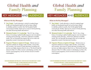Global Health and Family Planning Global Health and Family Planning