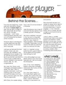 issue 9  Behind the Scenes... From the very beginning, I have said that I planned to publish ten issues of ukulele player per
