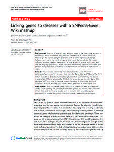 Good et al. Journal of Biomedical Semantics 2012, 3(Suppl 1):S6 http://www.jbiomedsem.com/supplements/3/S1/S6