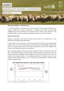 MayAWI Market Intelligence – May 2014 report In our April newsletter, we considered recent trends in imports of woven wool outerwear into key markets, including US, UK, Japan, and Germany – showing how the mar