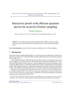 Interactive proofs with efficient quantum prover for recursive Fourier sampling