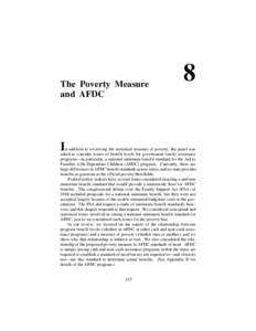 The Poverty Measure and AFDC I  8