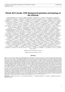 Astronomy & Astrophysics manuscript no. A20˙Geometry˙topology February 5, 2015 c ESO 2015