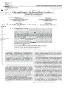 Journal of Experimental Psychology: General © 2018 American Psychological Association/$, Vol. 1, No. 999, 000 http://dx.doi.orgxge0000417