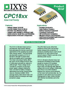 Product Brief INTEGRATED CIRCUITS DIVISION  CPC18xx