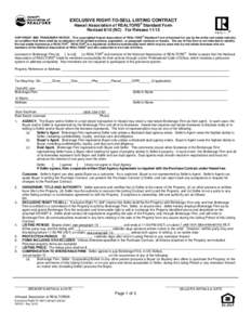 EXCLUSIVE RIGHT-TO-SELL LISTING CONTRACT ® Hawaii Association of REALTORS Standard Form RevisedNC) For Release 11/15 ®
