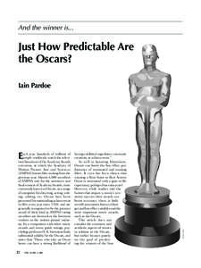 And the winner is...  Just How Predictable Are the Oscars?  E