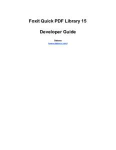 Foxit​ ​Quick​ ​PDF​ ​Library​ ​15 Developer​ ​Guide Debenu (​www.debenu.com​)  About
