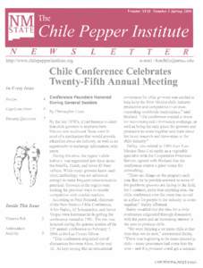 Volirrtic~XVII N~rrtrberI SpringThe Chile Pepper Institute E