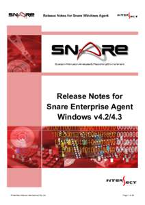 Release Notes for Snare Windows Agent  Release Notes for Snare Enterprise Agent Windows v4.2/4.3