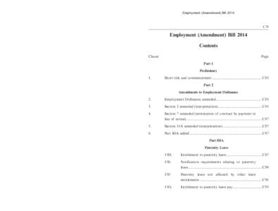 《2014 年僱傭 ( 修訂 ) 條例草案》  Employment (Amendment) Bill 2014 C78