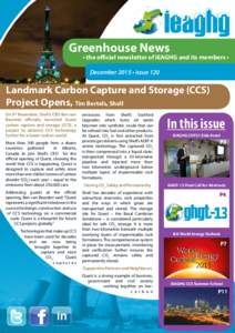 Greenhouse News • the official newsletter of IEAGHG and its members • March 2014 • Issue