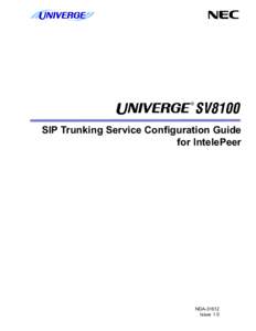 SV8100 SIP Trunking Configuration Guide for Rogers