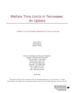 Welfare Time Limits in Tennessee:  An Update