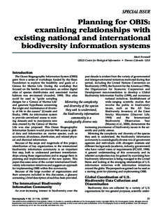 SPECIAL ISSUE  Planning for OBIS: examining relationships with existing national and international biodiversity information systems