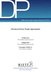 DP  RIETI Discussion Paper Series 07-E-015 Services in Free Trade Agreements