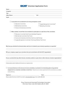 DCAT Volunteer Application 2012