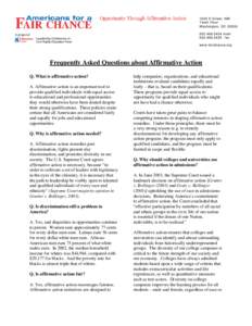 Affirmative Action Fact Sheets