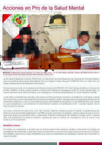 Acciones en Pro de la Salud Mental  IMPULSO. El decano de nuestra institución, Dr. Frank Lisarazo Caparó, y el Dr. Noé Yactayo Gutiérrez, Director del INSM HD-HN, firman el convenio que promoverá el desarrollo de la