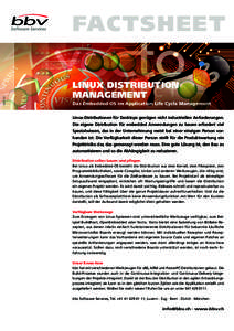 FACTSHEET Linux Distribution Management Das Embedded-OS im Application Life Cycle Management