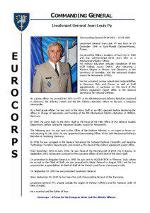 COMMANDING GENERAL Lieutenant General Jean-Louis Py Commanding General[removed] – [removed]