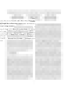 Counting People in Crowds with a Real-Time Network of Simple Image Sensors Danny B. Yang  Computer Science Dept. Stanford U., CA 94305