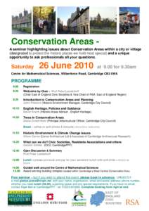 Programme - Conservation Areas Seminar - 8 June - issued